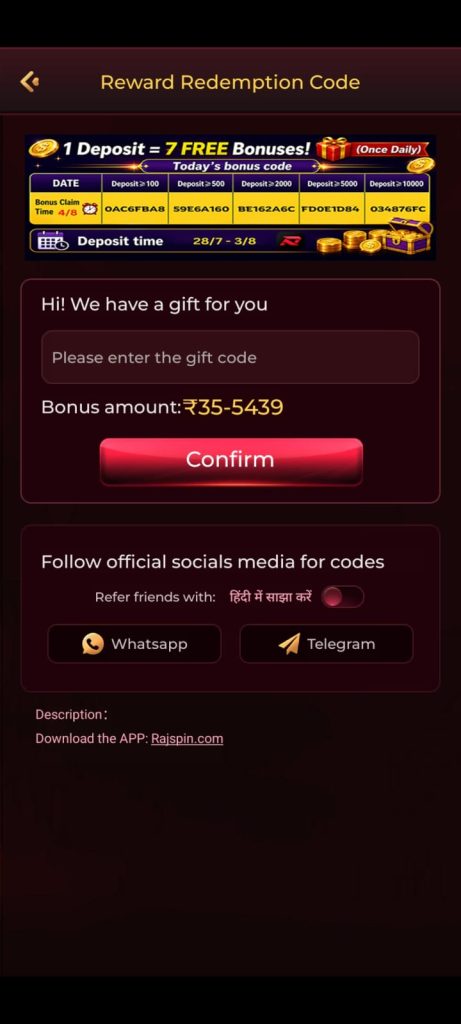 Rajspin App